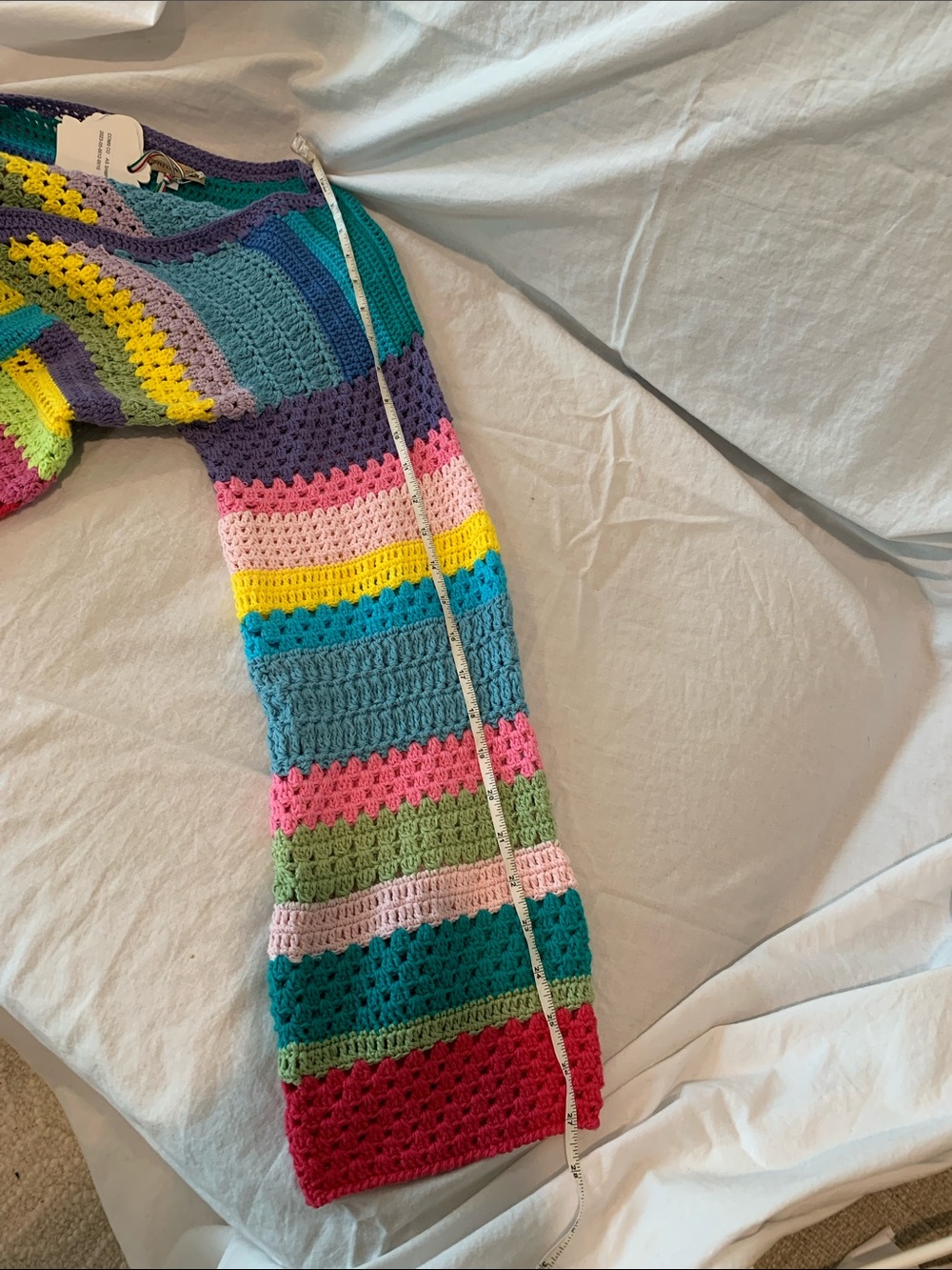 Made in italy 100%Cotton Granny square rainbow 🌈🦋🌺patchwork Cardigan Sweater - Picture 12 of 17